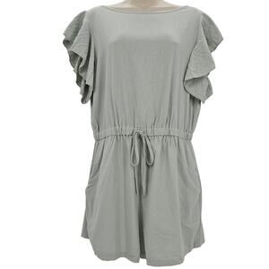 Angashion Woman size XL Casual Ruffle Cap Sleeve Romper Mint Green Tie Waist NEW